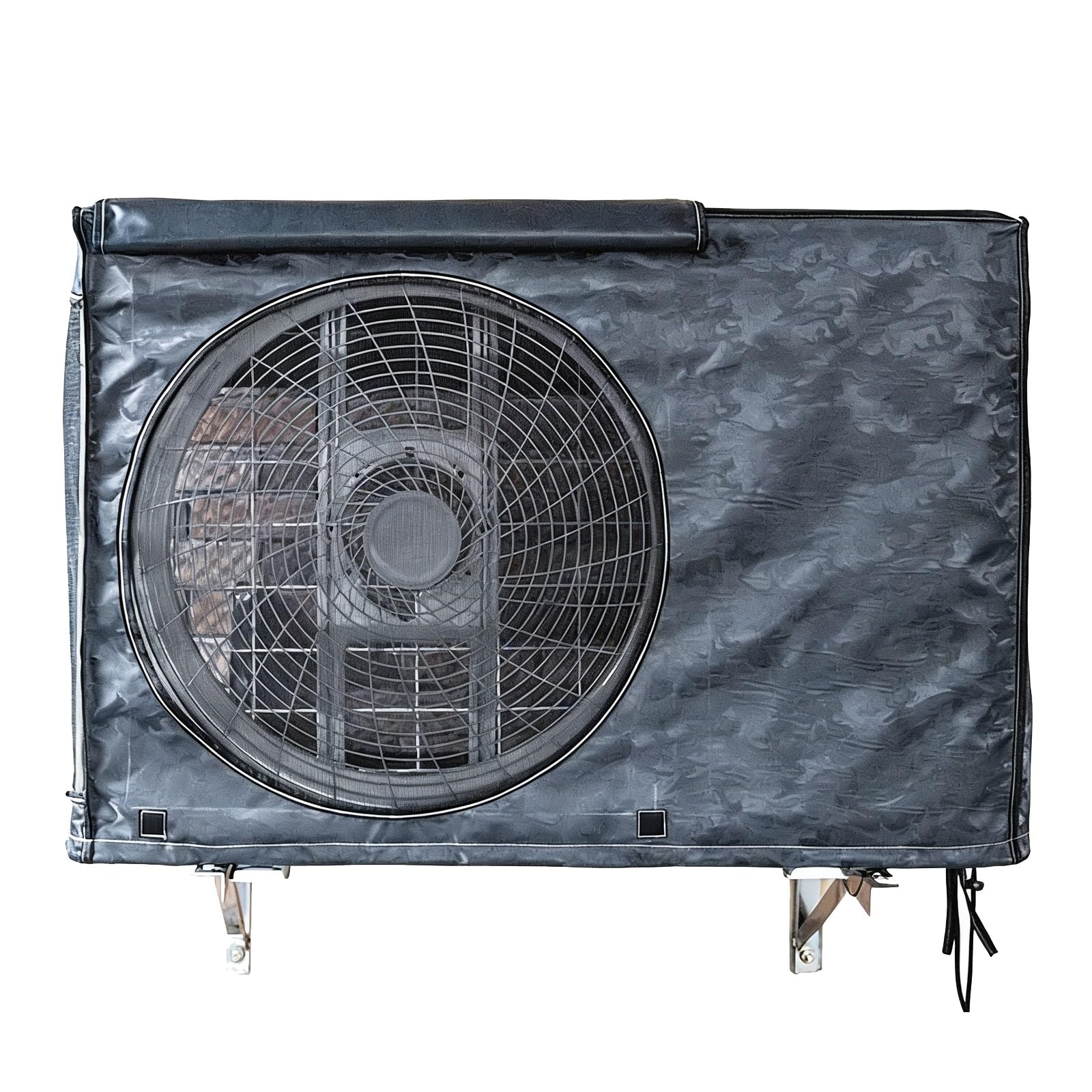 Funda Universal para Aire Acondicionado, Tejido Oxford PEVA, Malla Transpirable, Diseño de Tapa Abatible Completamente Cerrada(Black,88 * 60 * 35cm)