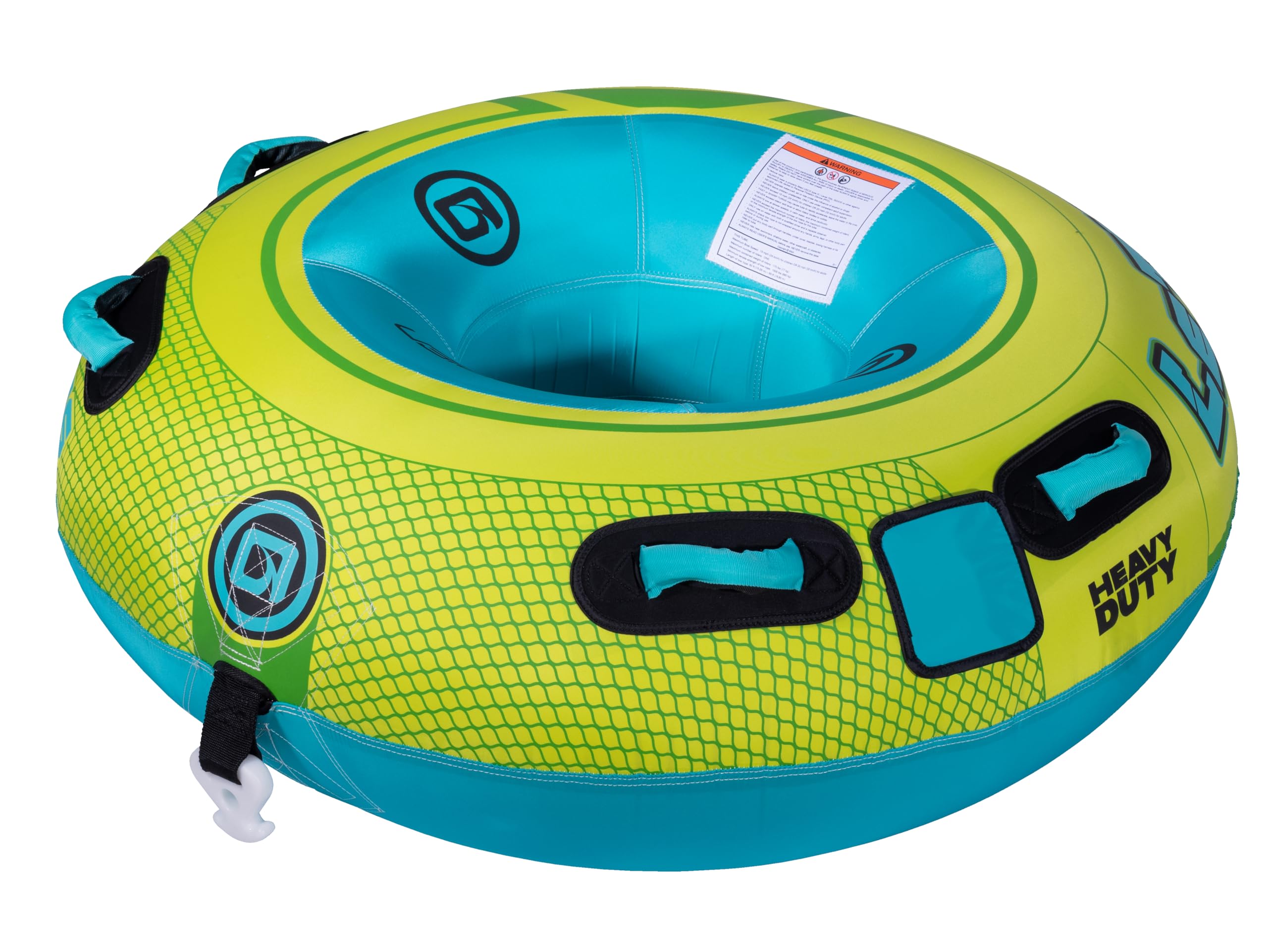 O'Brien LeTube Deluxe Abschleppschlauch – 1 Person Donut-Stil aufblasbar für Bootfahren & Wassersport am See – 142,2 cm strapazierfähige Voll-Nylon-Abdeckung, Blitzventil