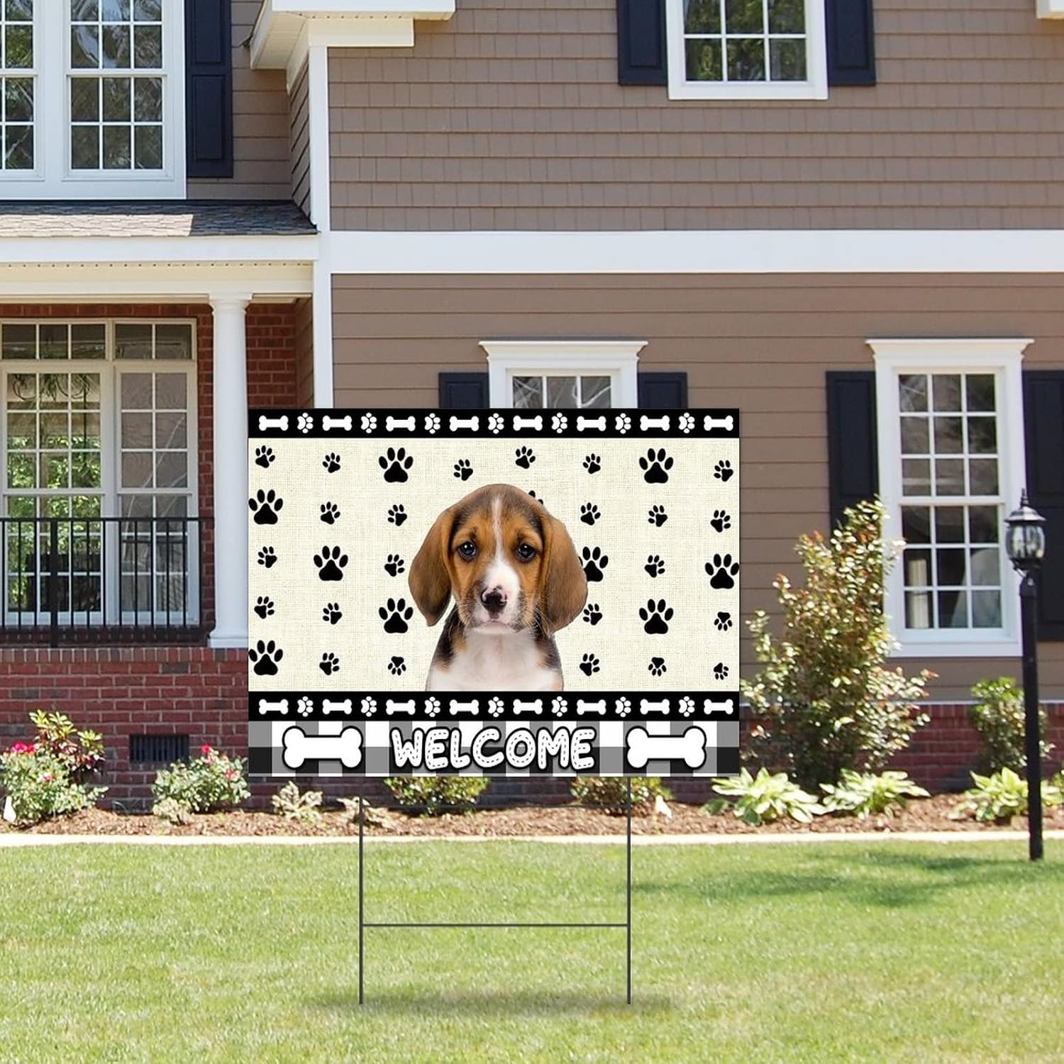 Welcome Yard Signs Beagle Sign with Stakes Dog Lover 18x24in Easy to Mount Personalized Dog Yard Supplies for Home Yard Lawn Garden Party Decor image 3