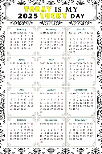 Miniatura 1 de Calendario magnético 2024  Imanes del calendario  Today is my Lucky Day  Resistente a la decoloración, desgarros y agua  Temático 039 (5.25 x 8