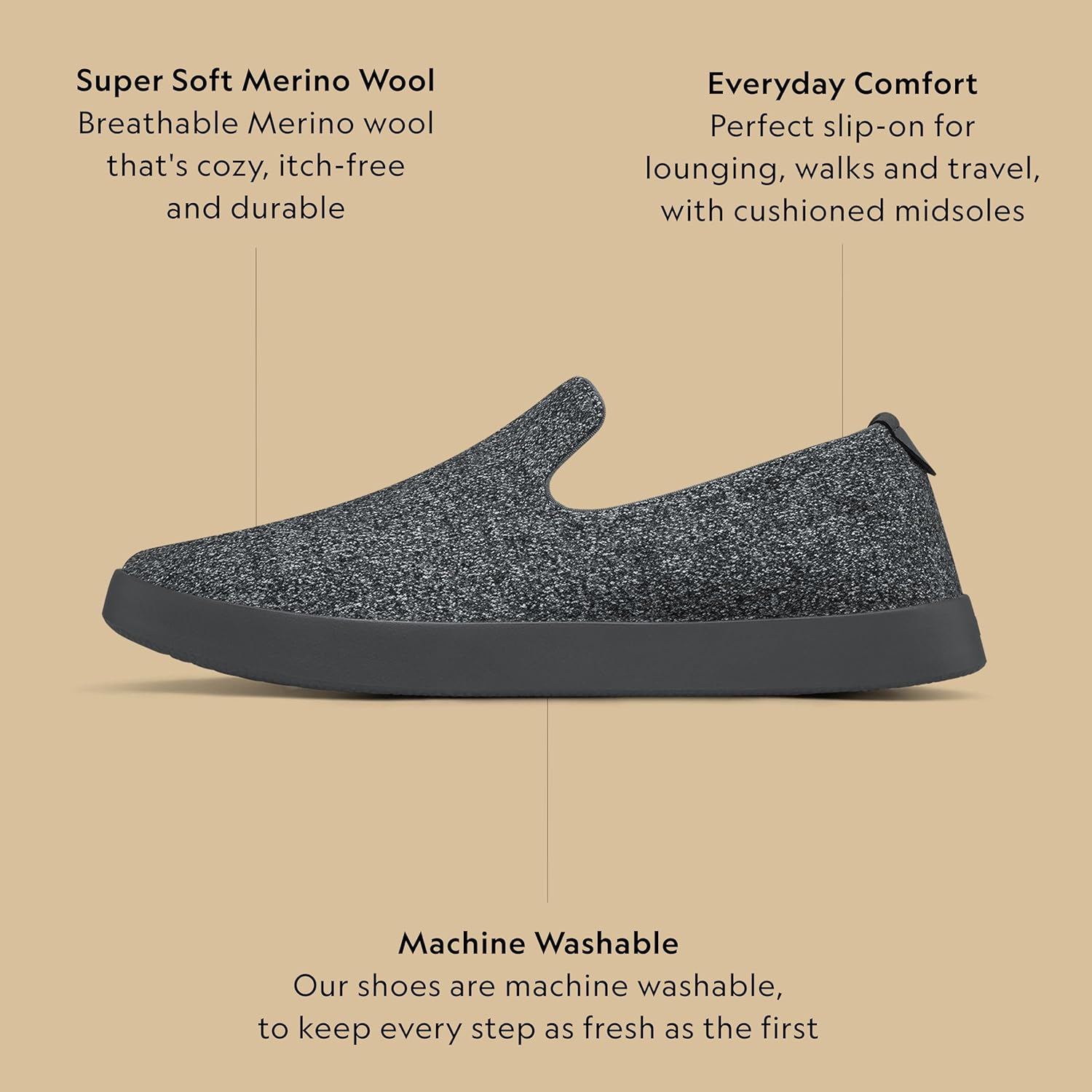 Allbirds Women's Wool Lounger, Everyday Slip-On Sneakers - Image 3