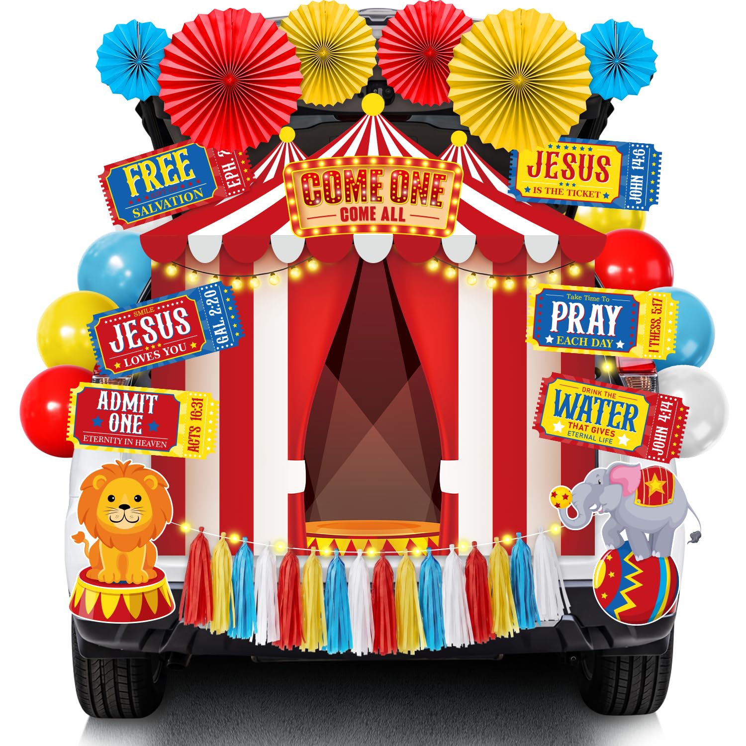 Kit de decoración de coche de carnaval cristiano, decoración de coche de