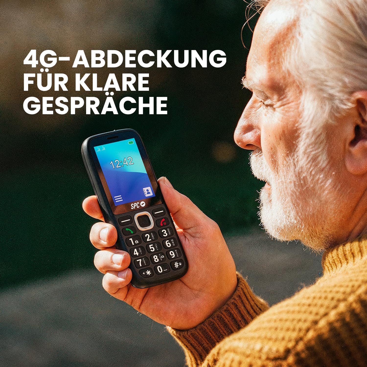 SPC Fortune 2 Max – 4G Seniorenhandy | Kratzfestes 2,4-Zoll-XL-Display, große Tasten | 104-dB-Klingelton, Ladestation | SOS-Taste, Ice-Profil, Fernkonfiguration | Akku mit bis zu 7 Tagen Laufzeit