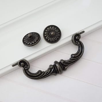 6 Large Drop Bail Dresser Pull Handle Drawer Pulls Rustic Antique Black Kitchen Cabinet Pull Handle Hardware 150 mm (1)