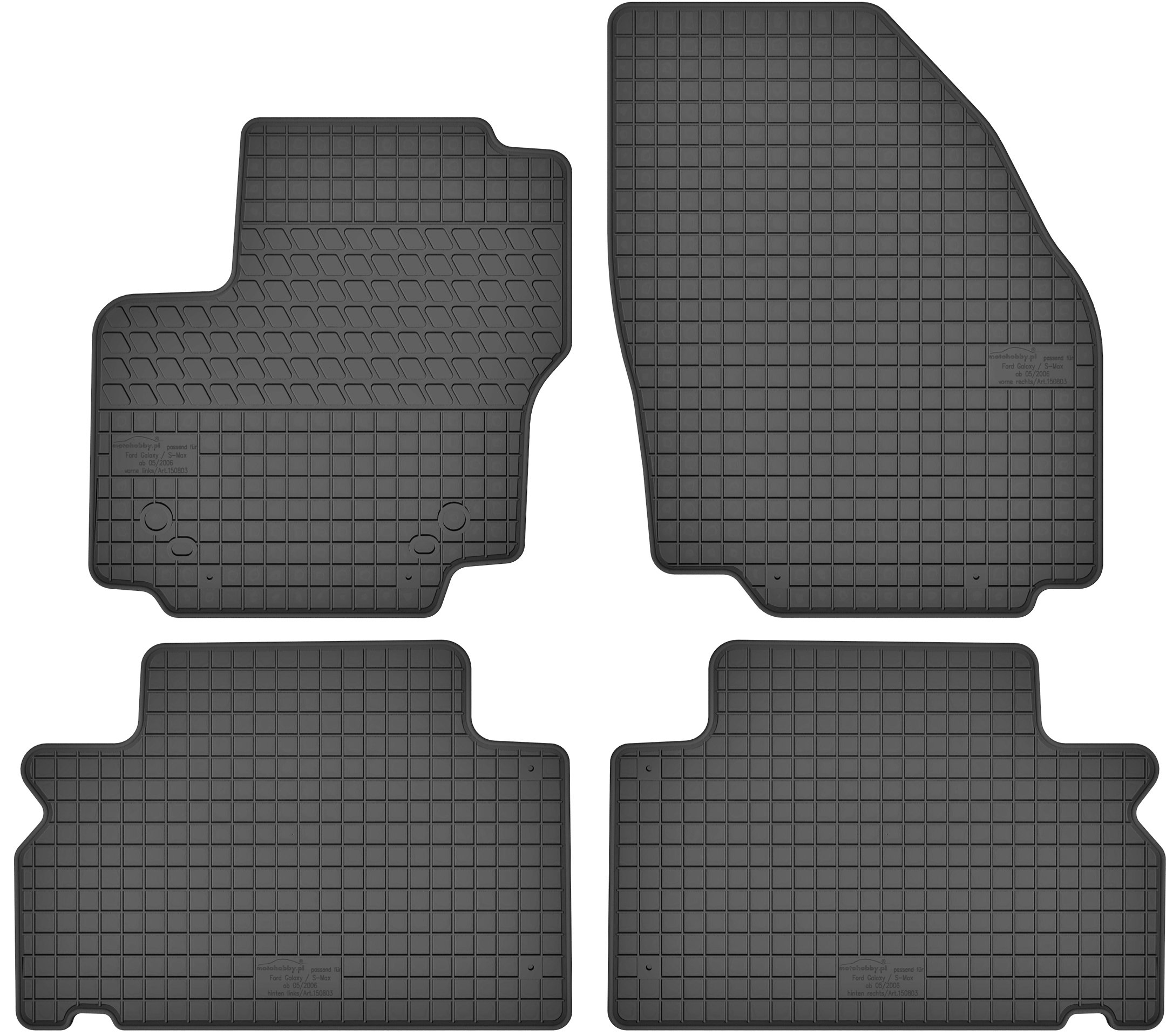 Gummimatten Gummi Fußmatten Satz Für Ford Galaxy MK2 / S-Max MK1