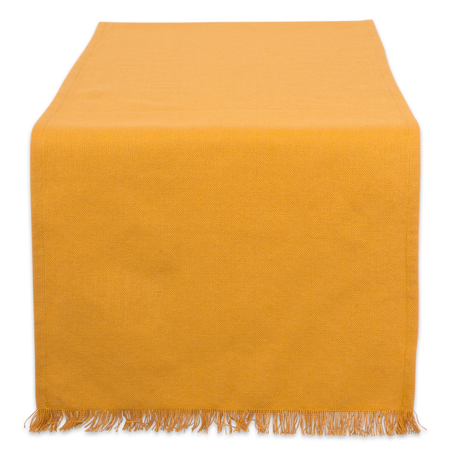 DII HVYW FRINGED TR SLD PUMPKIN SPICE, Cotton, Table Runner 14x72
