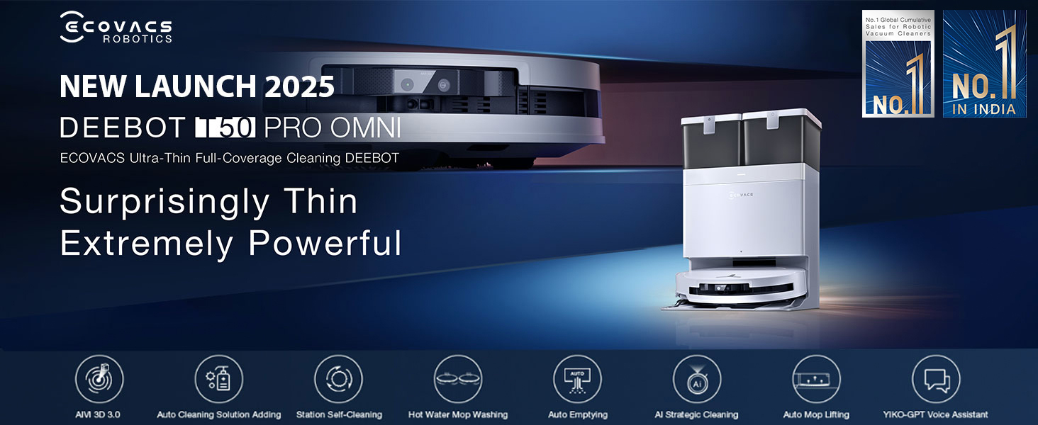 ECOVACS Deebot T50 PRO Omni 2 In 1 Robot Vacuum Cleaner & Mop,2025