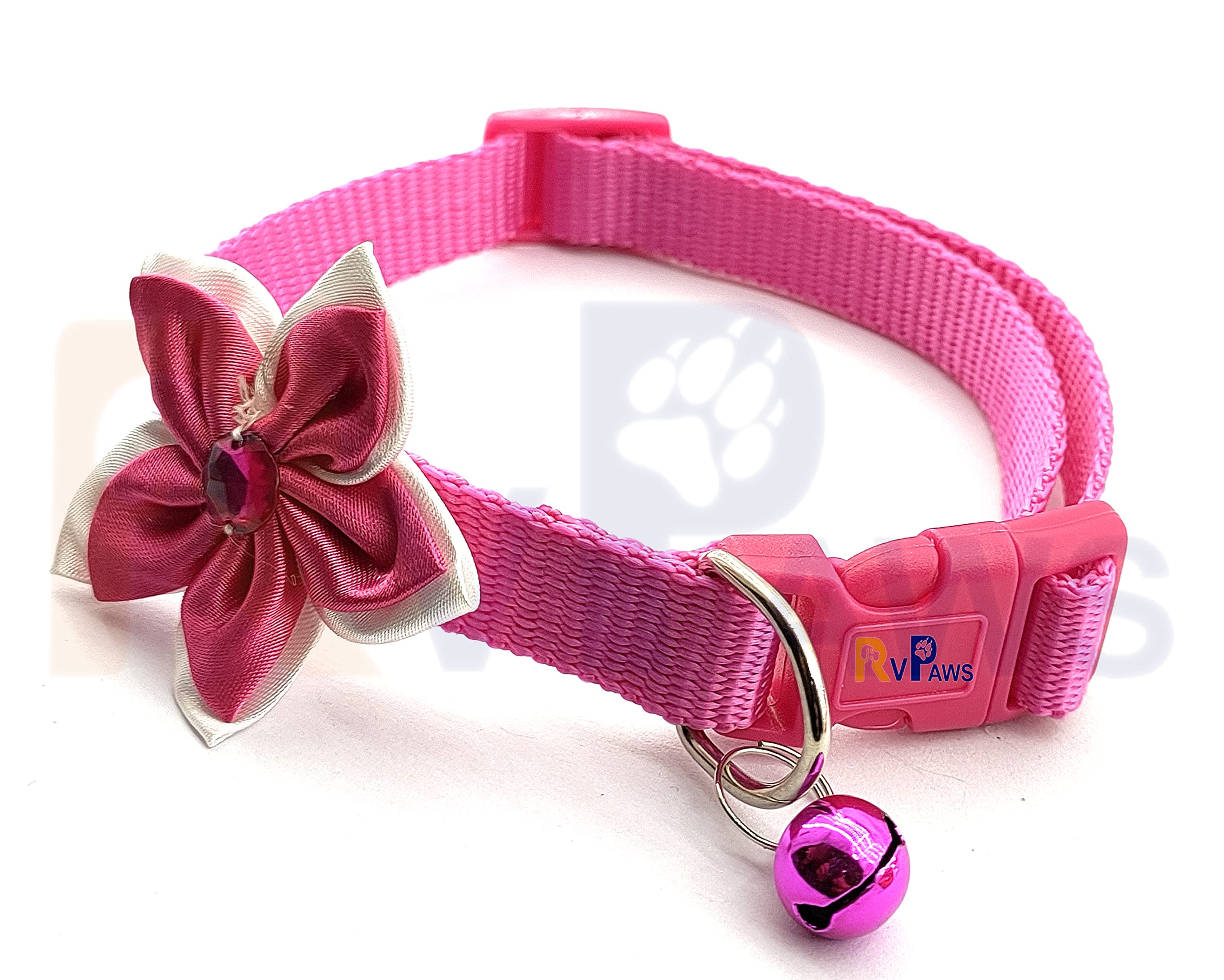RvPaws Dog Collar with Bell-Bow Tie Cute Safety Collars for Puppies and Small Dogs, Adjustable Cat Collar Flower Design (Small, 15 MM, Pink) (B0BY36WDN5) Amazon Price History, Amazon Price Tracker