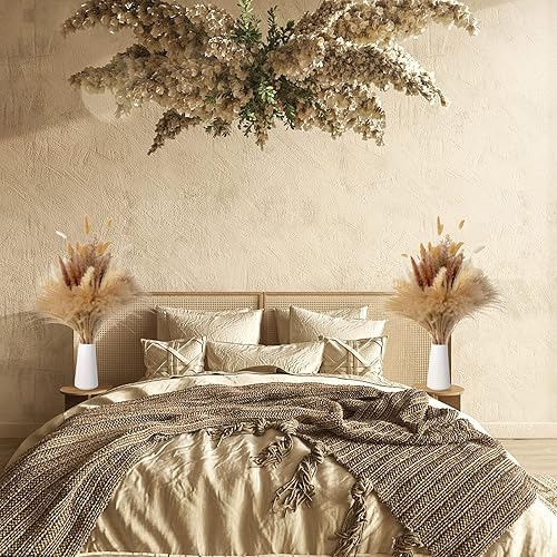 Miniatura 5 de 110 Pampas Grass with Vase Included - Evdekoru Dried Pompous Grass Decor Tall 17.5",Fluffy Dried Flowers Bouquet for Flower Arrangements Wedding