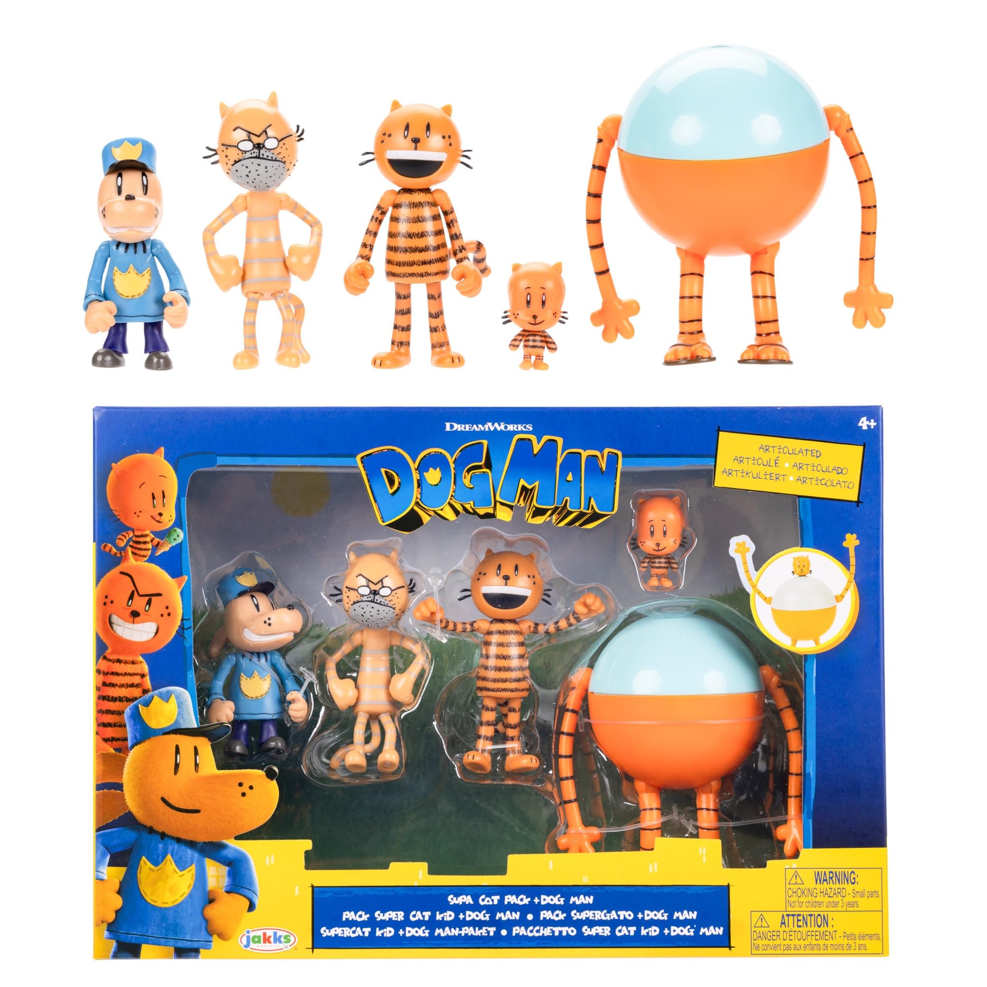 Amazon.com: Dog Man Movie Action Figures Multipack Set, Includes