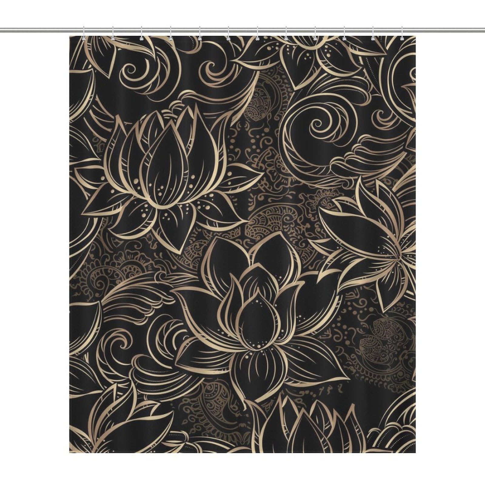 Rideau de douche imperméable en polyester 152 x 183 cm motif fleur