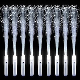 96 PCS Fiber Optic Wands LED White Glow Stick Flash Fiber Optic Light Rod for Bulk Wedding Lighting Wands Flashing Sticks with 3 Light Modes Including Creating the Perfect Party Concert Atmosphere