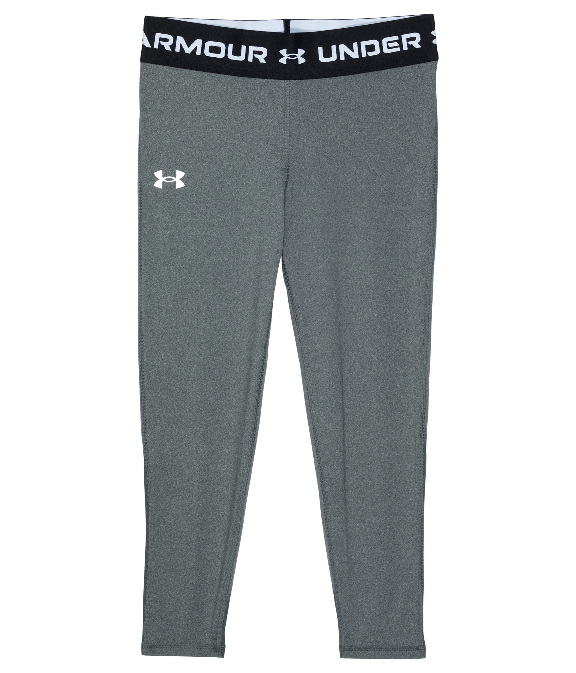 Under Armour Girls' HeatGear Ankle Crop Legging, (019) Charcoal Light Heather / / Black, Youth Large