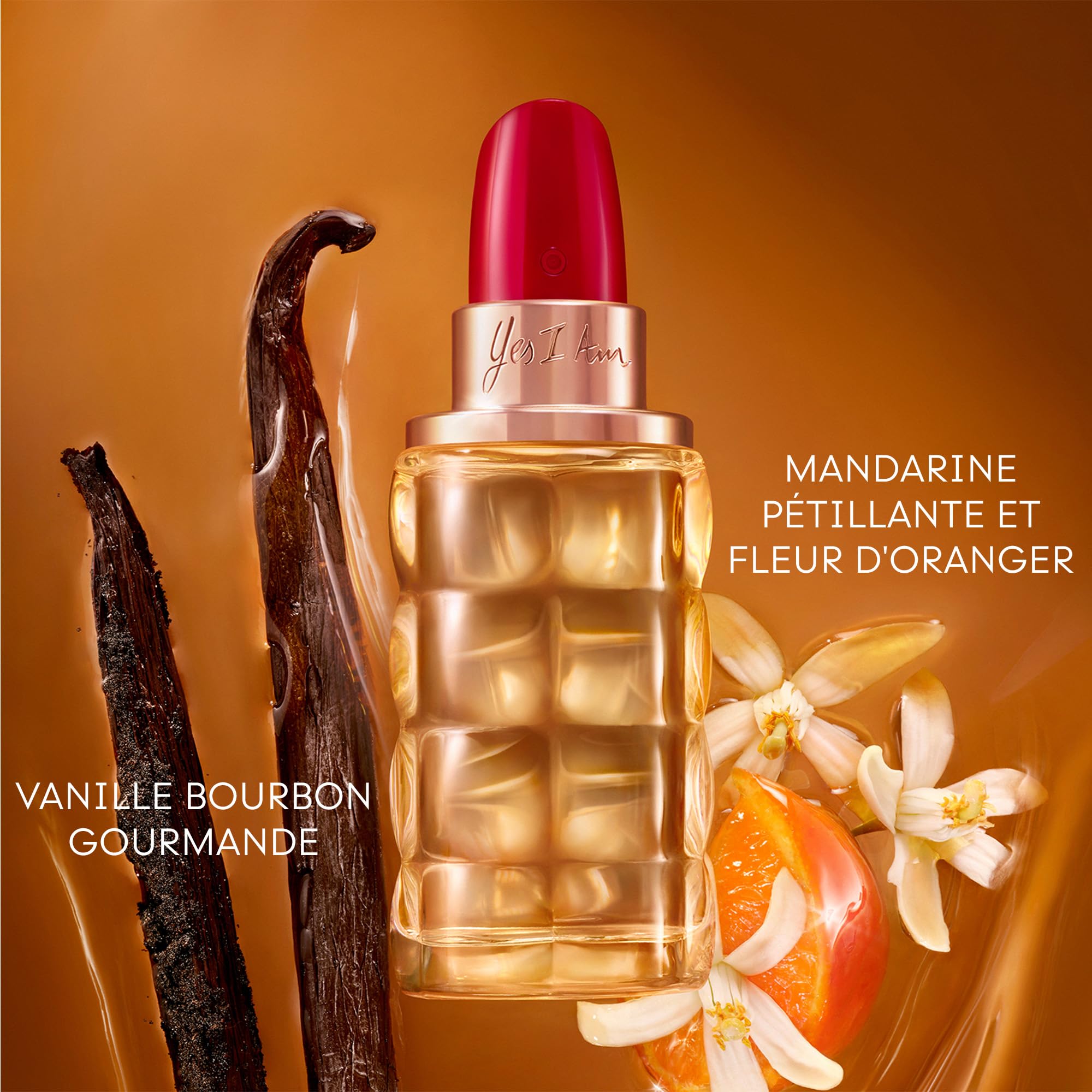 Cacharel Yes I Am Gold - Eau de Parfum Florale Ambrée Épicée pour Femme - Fragrance Gourmande aux Notes de Vanille Bourbon, Caramel et Fleur d'Oranger