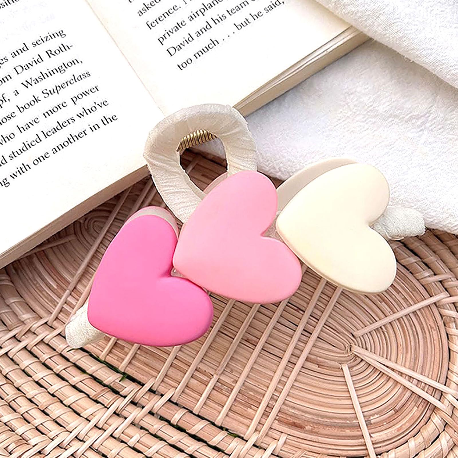 Amazon.com : HIFANMM Valentines Heart Hair Claw Clips Large Pink