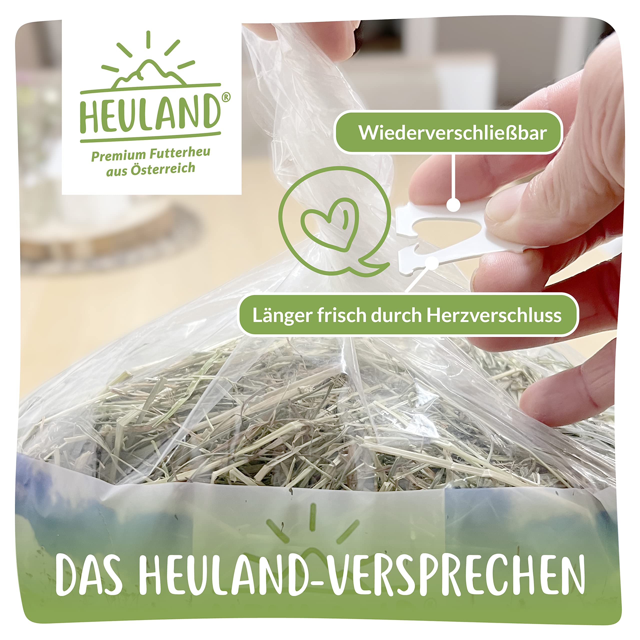 Premium Heu Bleib ma G´sund mit Kamille und Ringelblume (4X 500g) Frisches Bergwiesenheu für Kleintiere Kaninchen Hamster Streu Meerschweinchen Futter Nager Zwergkaninchen Hasen 2 Kilo