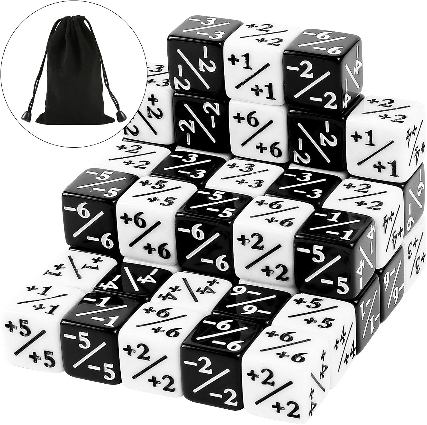 Pomeloone 48 Piezas Contadores de Dados, Dados de Lealtad Dados de Fichas Dados de D6 Cubo con Bolsillos, Compatible con MTG, CCG, Accesorios de Juegos de Cartas, 2 Estilos