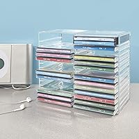 Vista 8 de Soporte transparentes, de plástico, para apilar CD, para 30 CDs estándar. Soporte para joyas.
