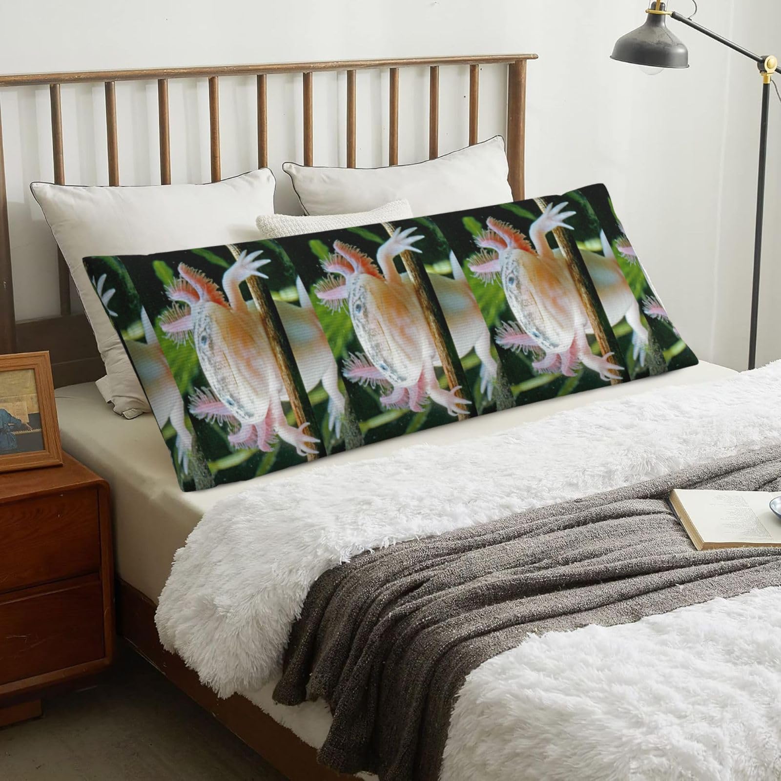 Axolotl, Body Pillow Cover with Zipper,Long Body Pillowcase 20 x 60 in