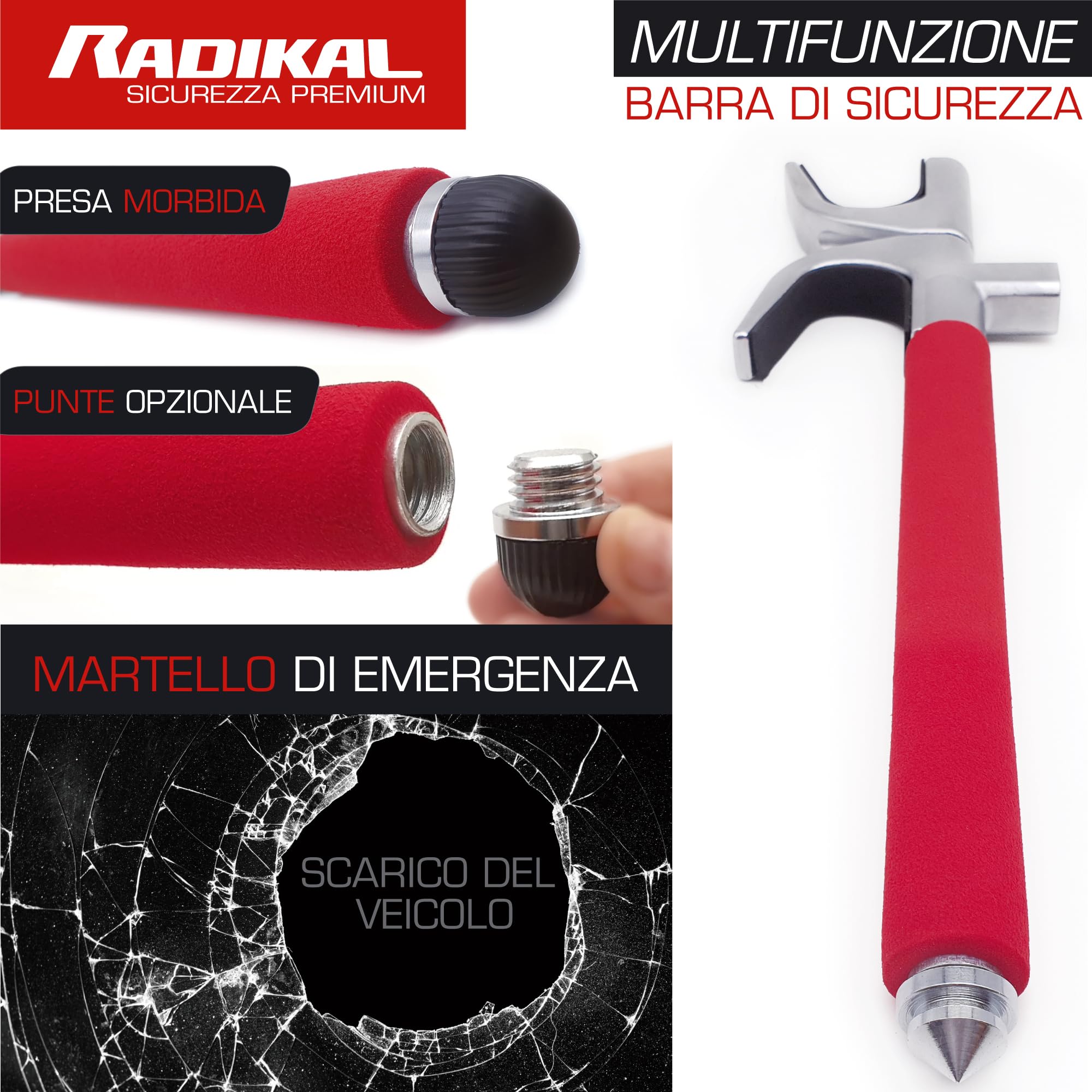 RADIKAL RK1002 Antifurto Auto Blocco Volante Bloccasterzo Meccanico Universale