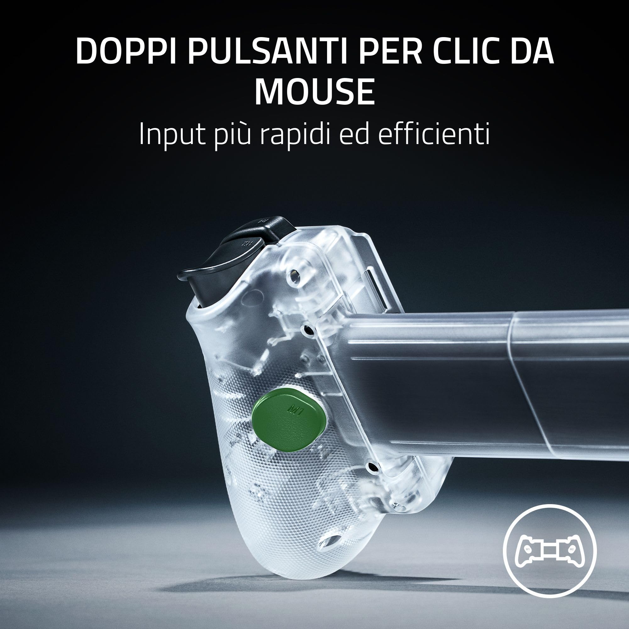 Razer Kishi V3 Phantom White - Controller Mobile Full-Size per Smartphone iPhone e Android - Plug-And-Play USB-C - Stick analogici Anti-Drift - 12 Pulsanti - Sensa HD Haptics | Phantom White Edition
