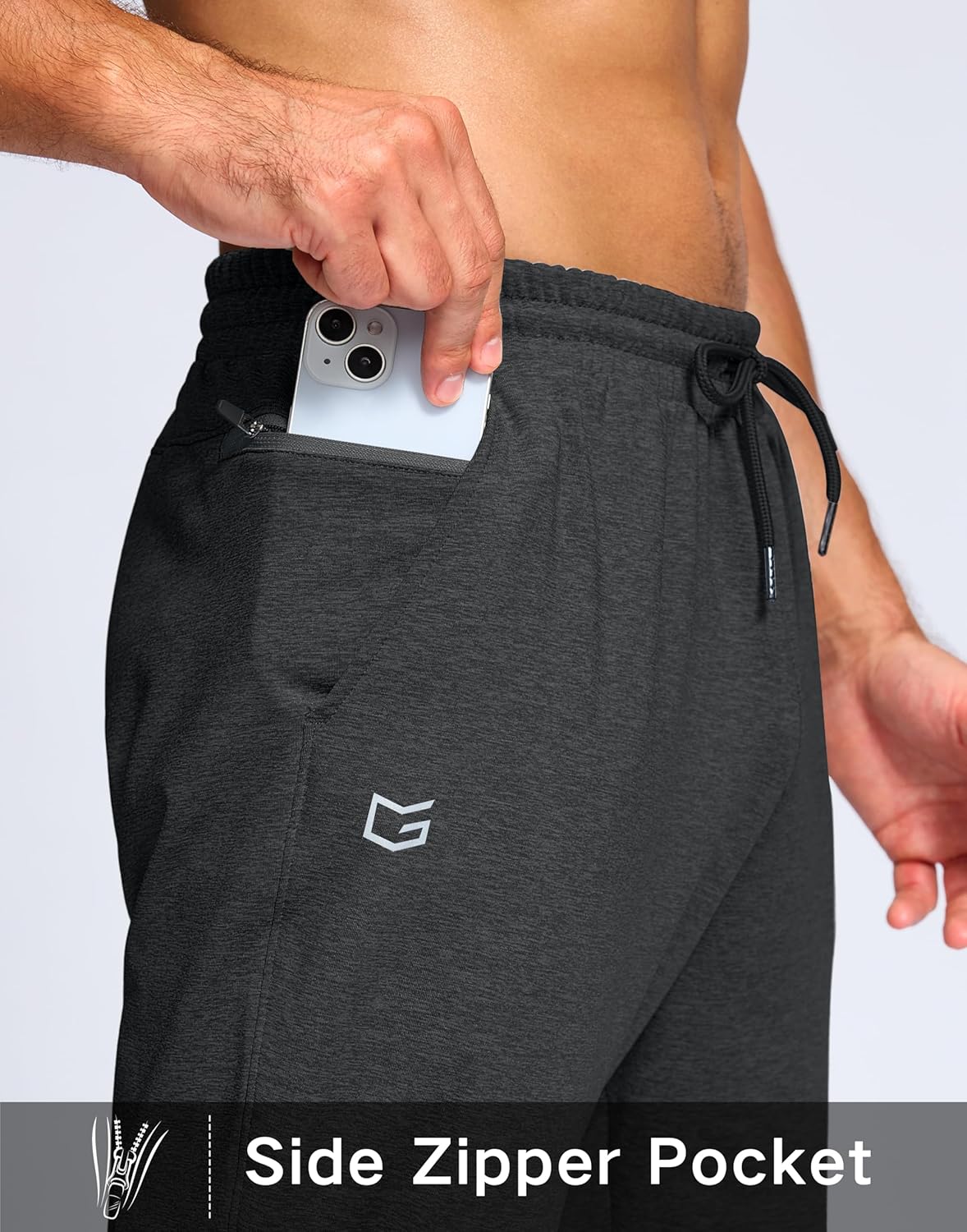 G Gradual Men's Fleece Lined Pants with Zipper Pocket Winter Warm Athletic Joggers Sweatpants for Men Workout Running Gym - Image 5