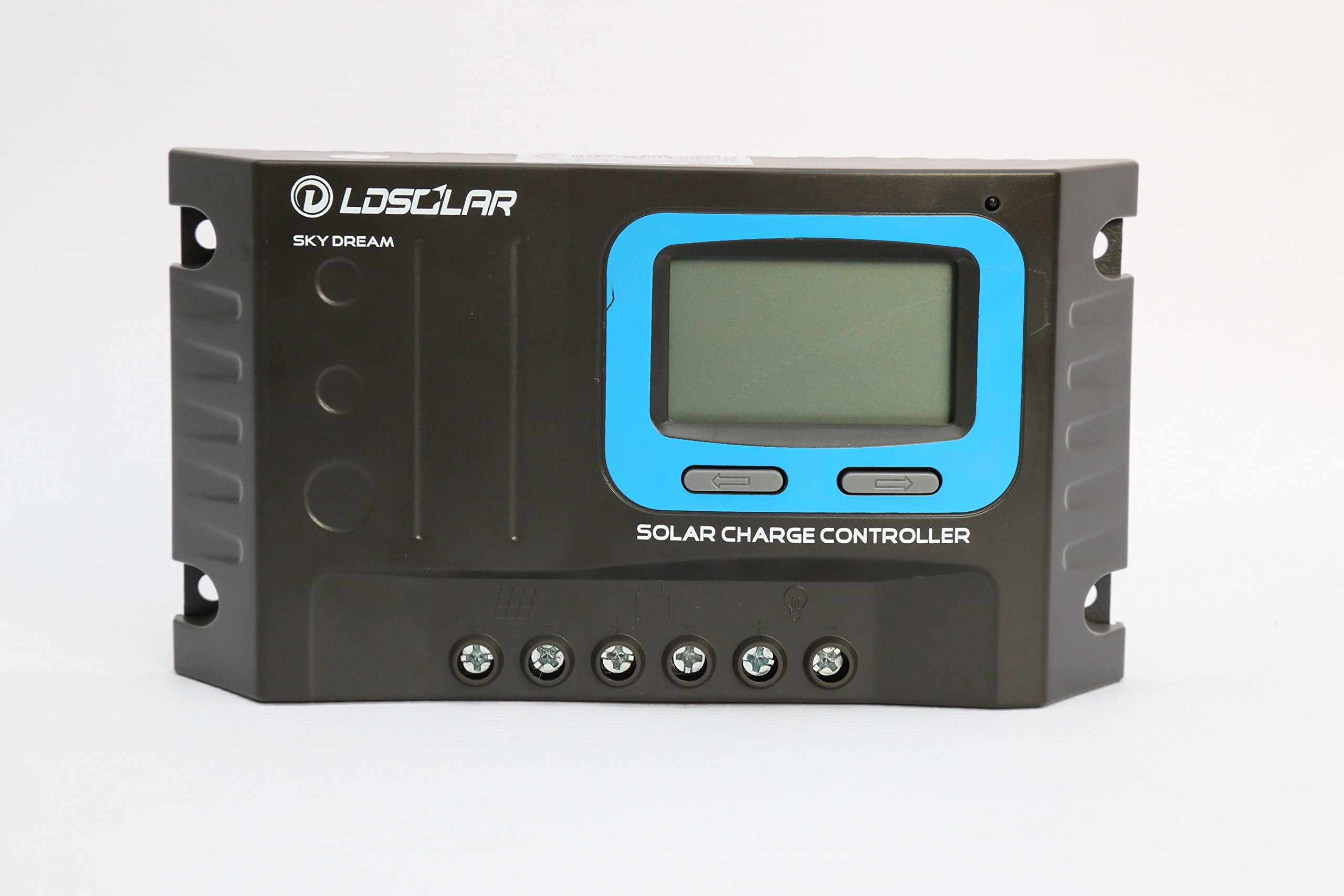LDSOLAR Solar Charge Controller LCD display close-up