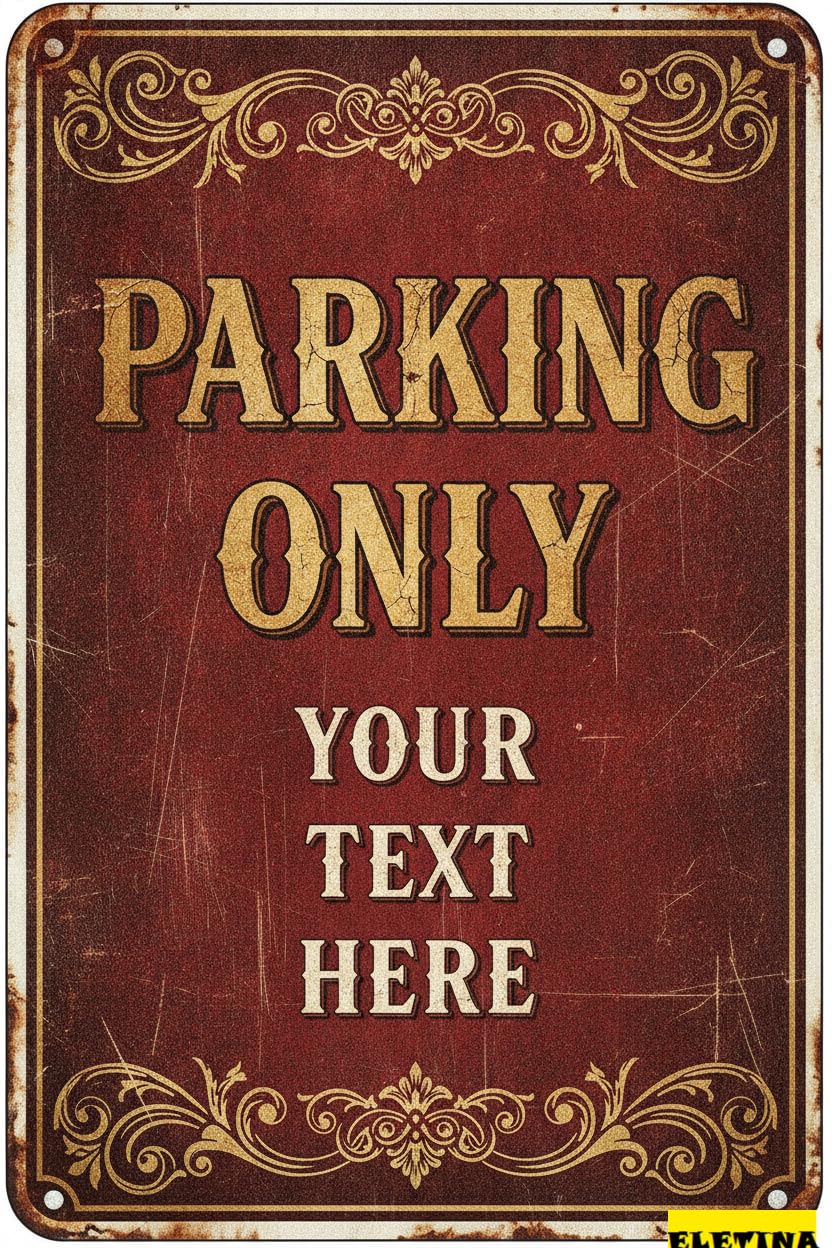 Parking Only Custom Metal Warning Sign Fence Yard Floor Garden Road Street Business Decor 8x12in