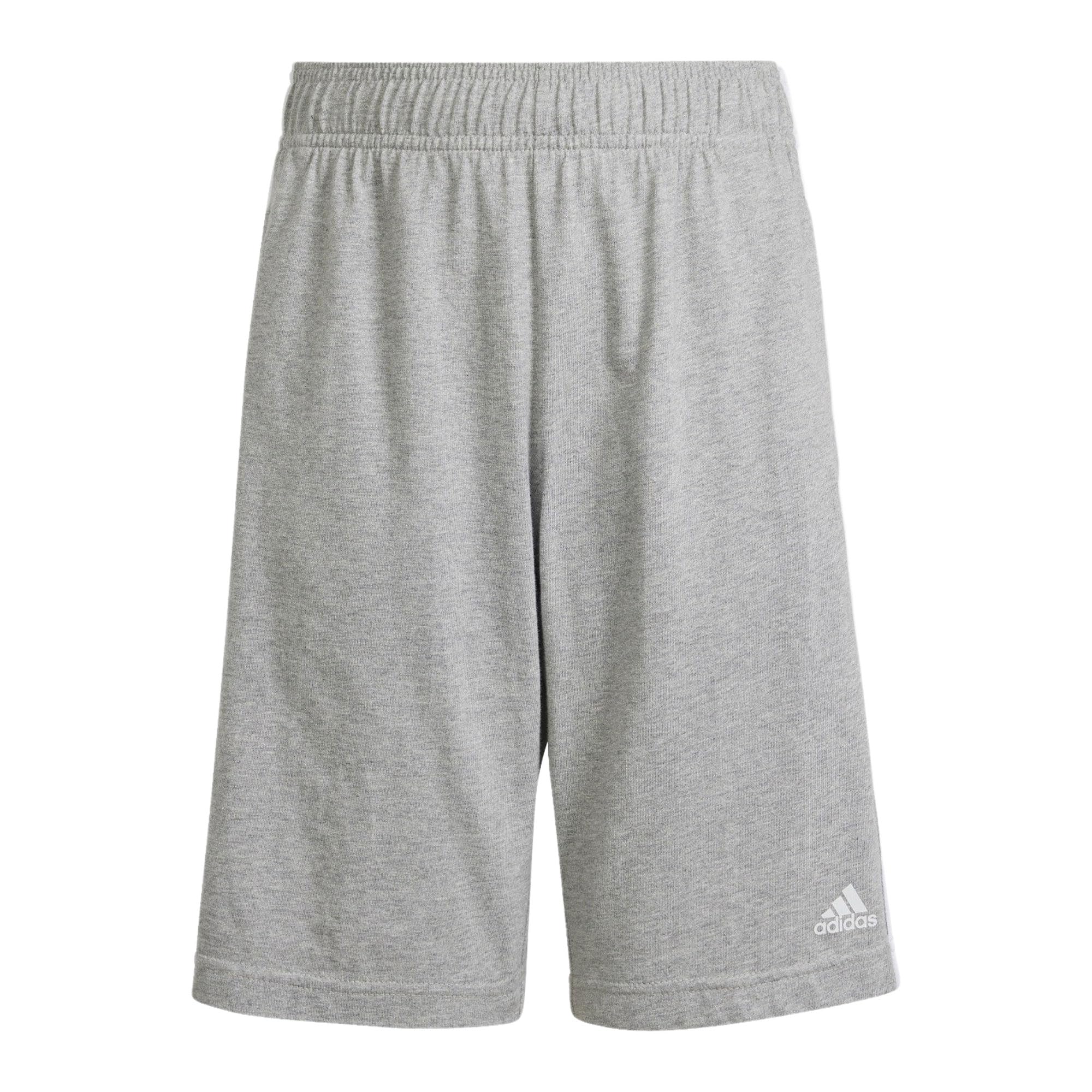 adidas Unisex Kinder Essentials 3-Stripes Knit Shorts, medium Grey Heather/White, 15-16 Years