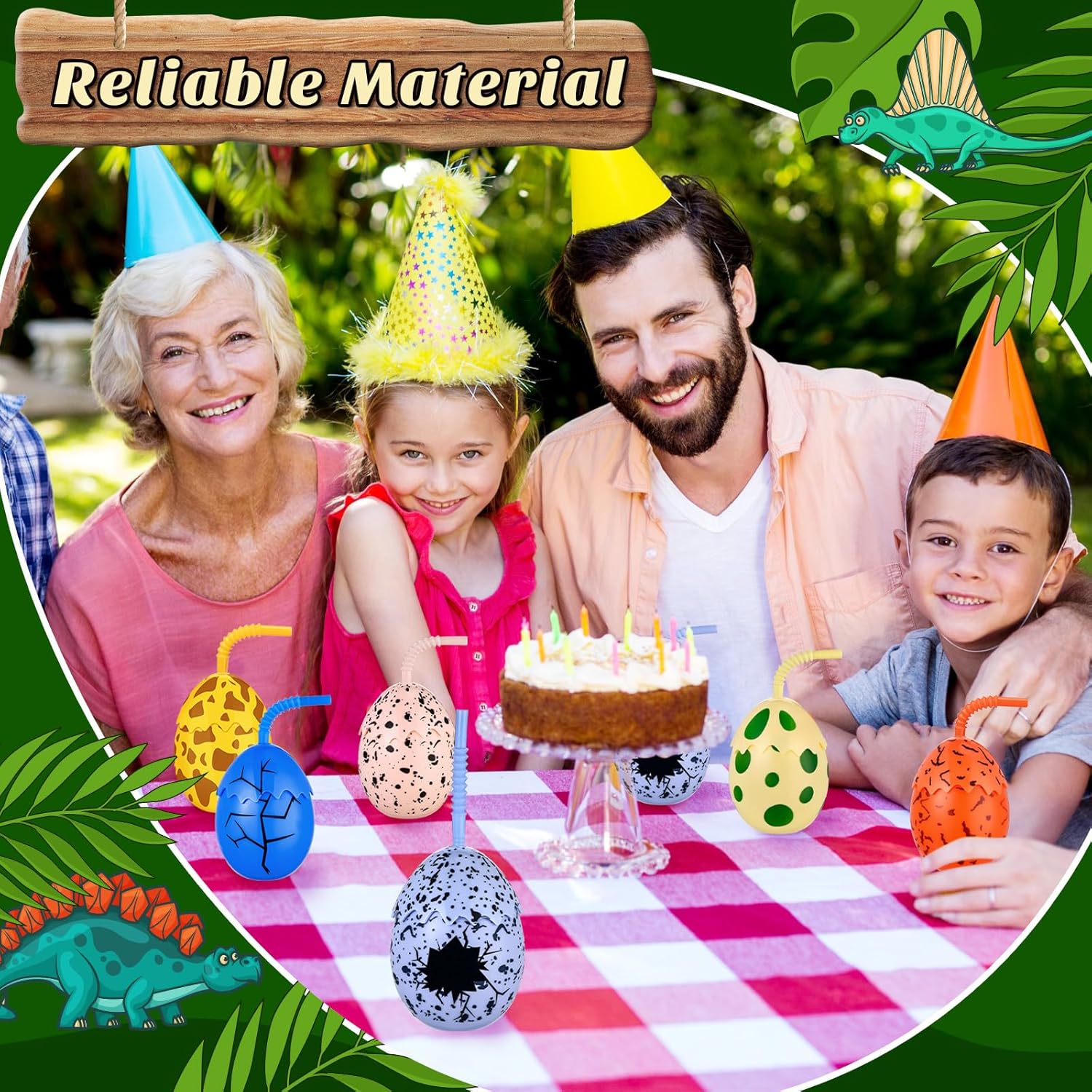 Maxcheck 12 Pcs Kids Dinosaur Party Favor Cups with Lids and Straws,10 oz Egg Dinosaur Cups for Birthday Decorations Dino Egg Theme Party Supplies for Boys Girls