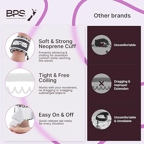 Miniatura 2 de BPS Nueva Zelanda 'Storm' Bodyboard Correa  Bobina premium de 4 pies en espiral de muñeca Boogie Board correas con enchufe