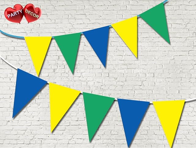 Party Decor Amapa Brazil Flag Patriotic Theme Bunting Banner 15 flags single colours for guaranteed simply stylish party National Royal decoration