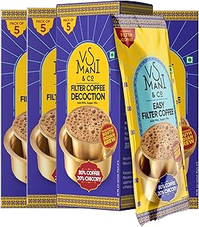 VS Mani & Co Filter Coffee Decoction - Arabica Dark Roast, Strong and Aromatic Instant Filter Coffee Liquid | Authentic South Indian Flavour | Pack of 4 x 100ml | 400 ml