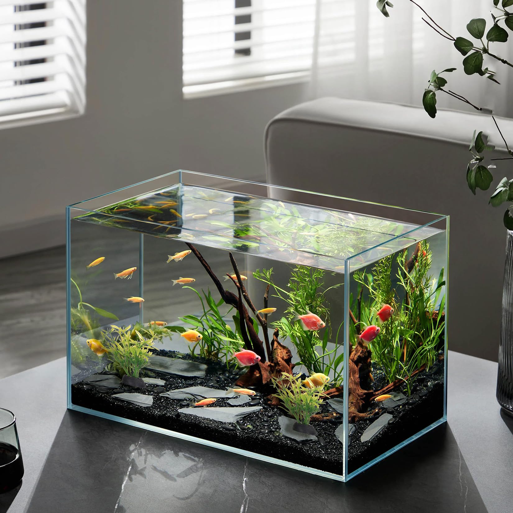 11 Pcs Plante Aquarium Artificielle, Decoration Aquariums, Plantes Aquariums en Plastique pour décoration Accessoires Aquariums(Couleurs variées)