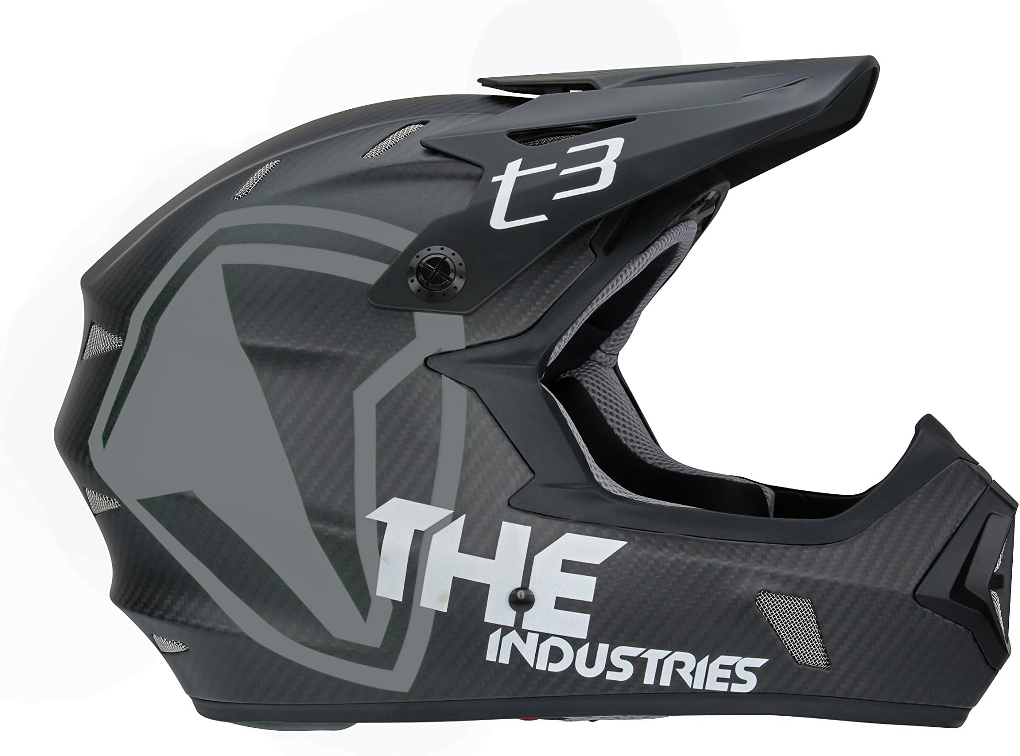 THE Industries Adult T3 Carbon Shield BMX and Mountain Bike Helmet