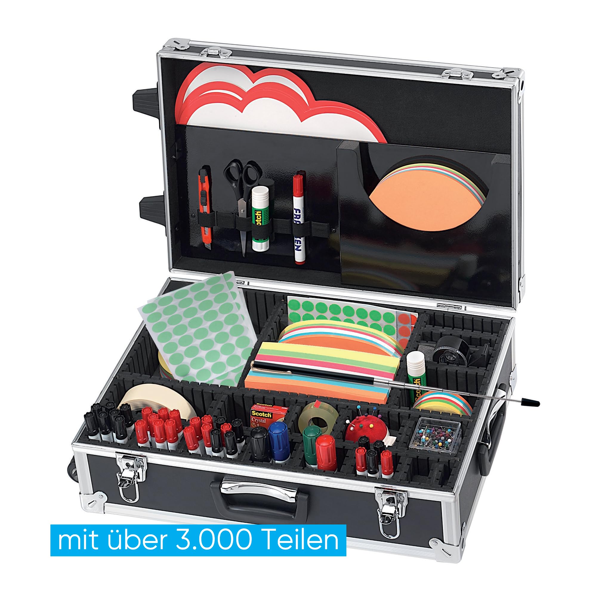 Franken Maletín para presentaciones 36x54x18 cm negro plateado