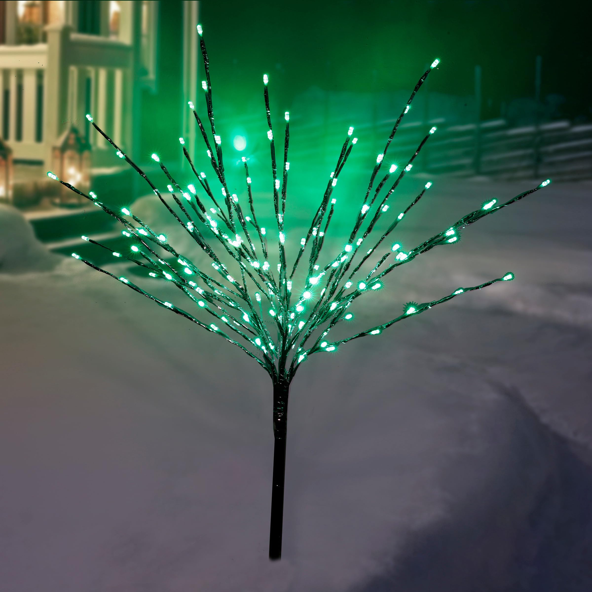 Alpine Corporation Palo Decorativo A Forma Di Albero Con Luci LED Bianche - 99 Cm Per Interno/Esterno