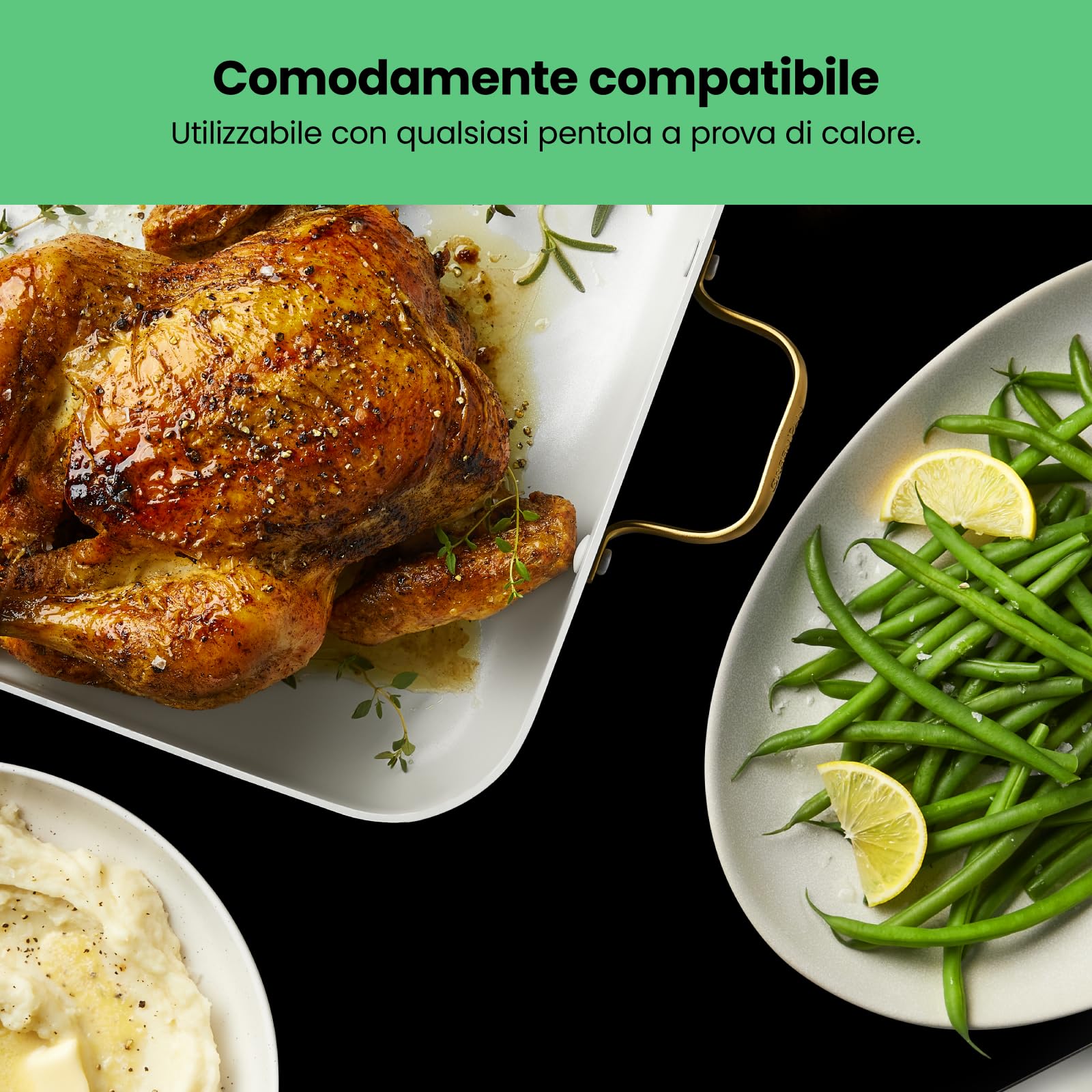 Scaldavivande elettrico Chefman con temperatura regolabile, perfetto per buffet, ristoranti, feste, eventi e cene a casa, superficie in vetro 25" x 18" per mantenere il cibo caldo – Nero