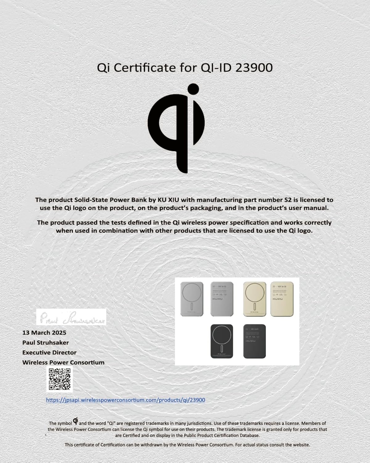 KU XIU 2025 Solid-State Magnetic Portable Charger 5000mAh, Qi2-Certified 15W Wireless Power Bank, High Energy Density & Safety, Travel Magnetic Battery Pack for iPhone 17/16/15/14/13/12-Titanium