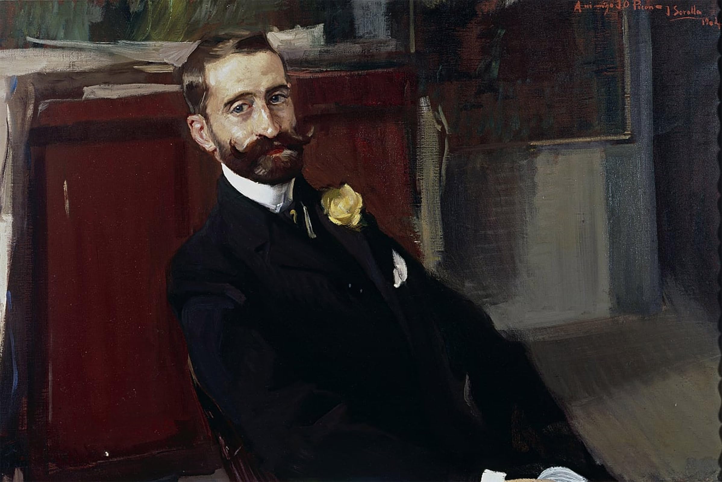 ARTXLXXBN Famous Painting Canvas Artwork Graffiti Print portrait of hyacinth Felipe Picón and Pardiñas by Joaquín Sorolla Portrait Canvas Image for Home Decor 60x90cm