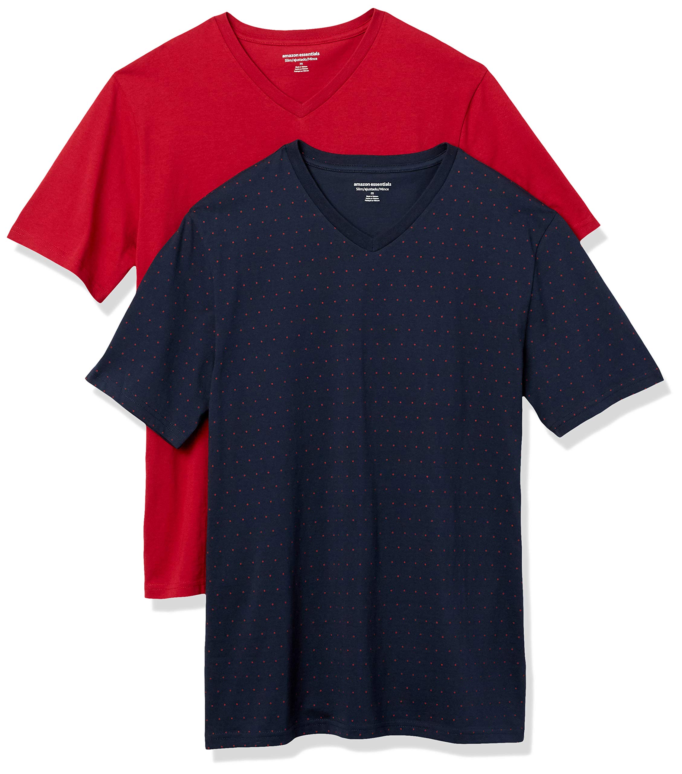 Amazon Essentials mens 2-Pack Slim-Fit V-Neck T-Shirt T-Shirt