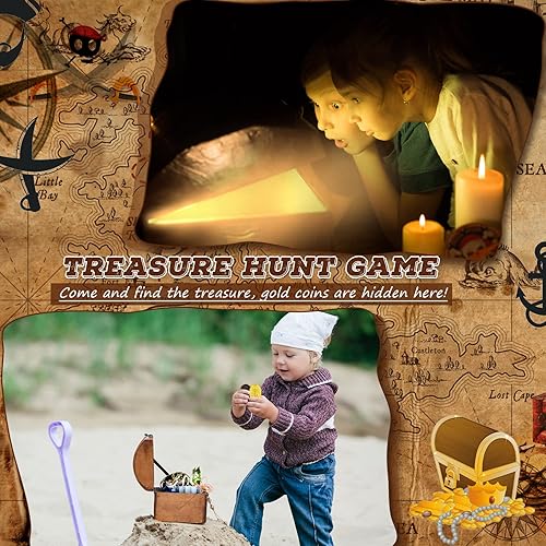 Miniatura 4 de Hanaive 500 monedas de oro pirata de plástico, réplicas de doblones españoles, monedas de juego falsas para niños, para fiesta pirata, tesoros,