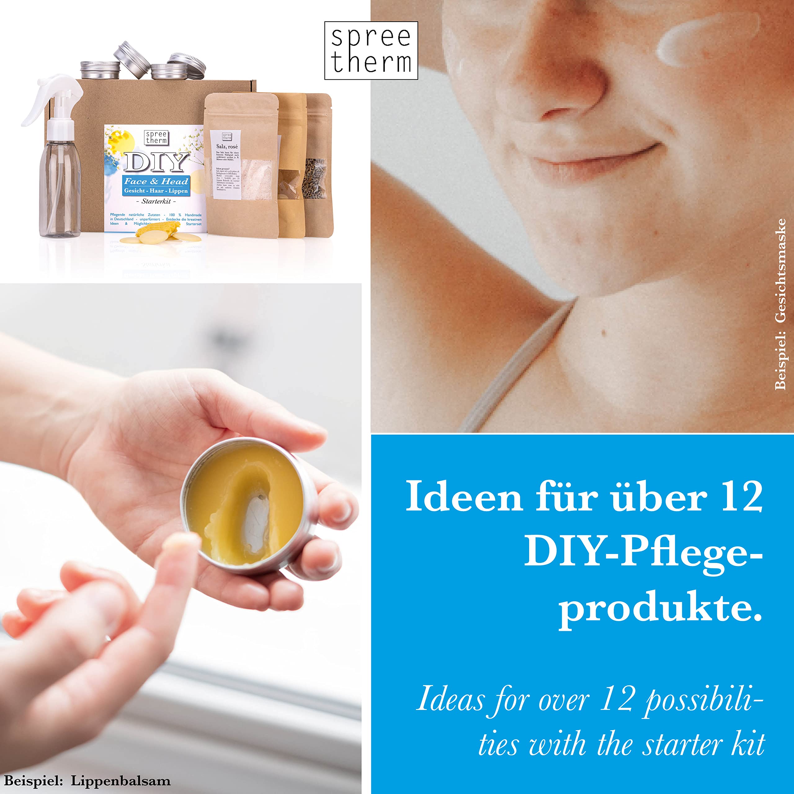 DIY Lippenbalsam & Gesichtspflege selber machen von spreetherm, Lippenpflege Geschenk für Freundin # Lippenbalsam selber machen # Lipgloss Set