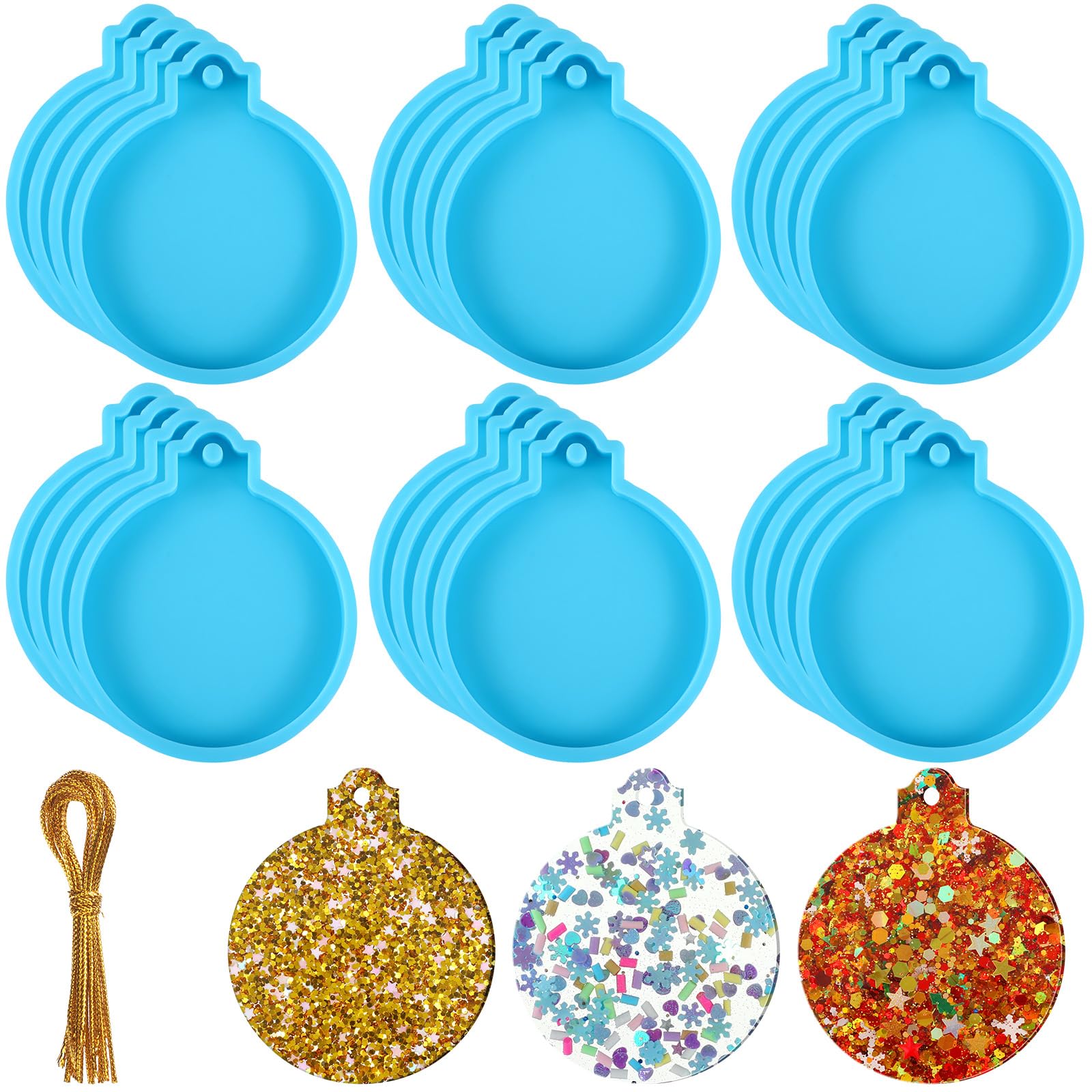Moules de Noël en résine silicone époxy rond pour création de bijoux