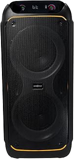 زيروتيك مكبر صوت بلوتوث للحفلات، اسود، مكبرات صوت مزدوجة 8 انش، 50 واط × 2، اضاءة LED، تحكم رقمي، راديو اف ام، منافذ ادخال متعددة