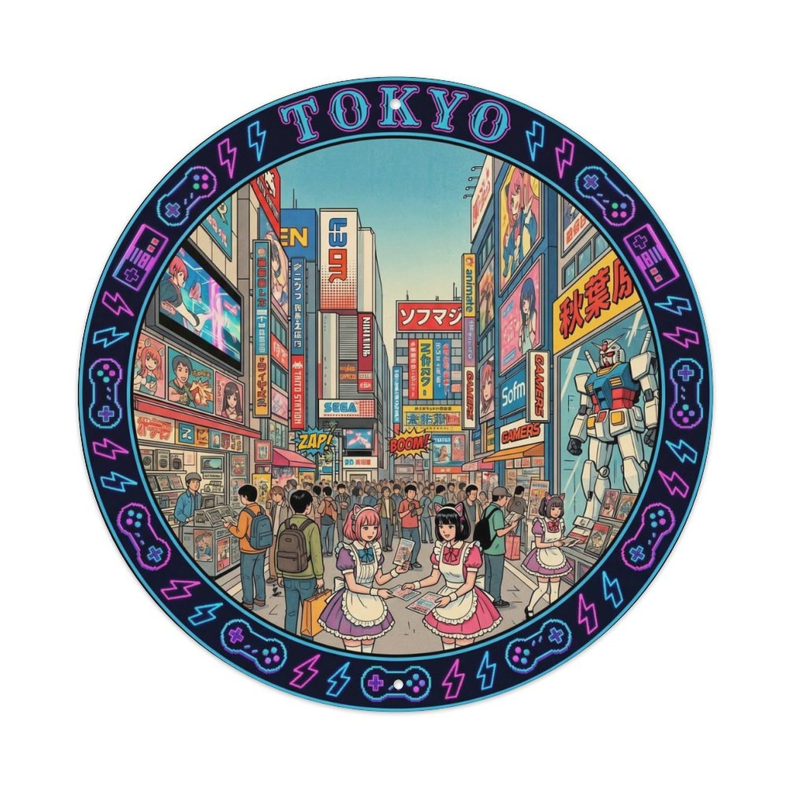 Olyhtr 8X8inch Classic Style Japan's Travel Tokyo Akihabara Electric Town Metal Tin Sign