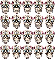 Vista 1 de GLEAVI Botones de calavera de madera para coser, 50 piezas, accesorios de ropa decorativos, pequeños botones de madera de dos agujeros