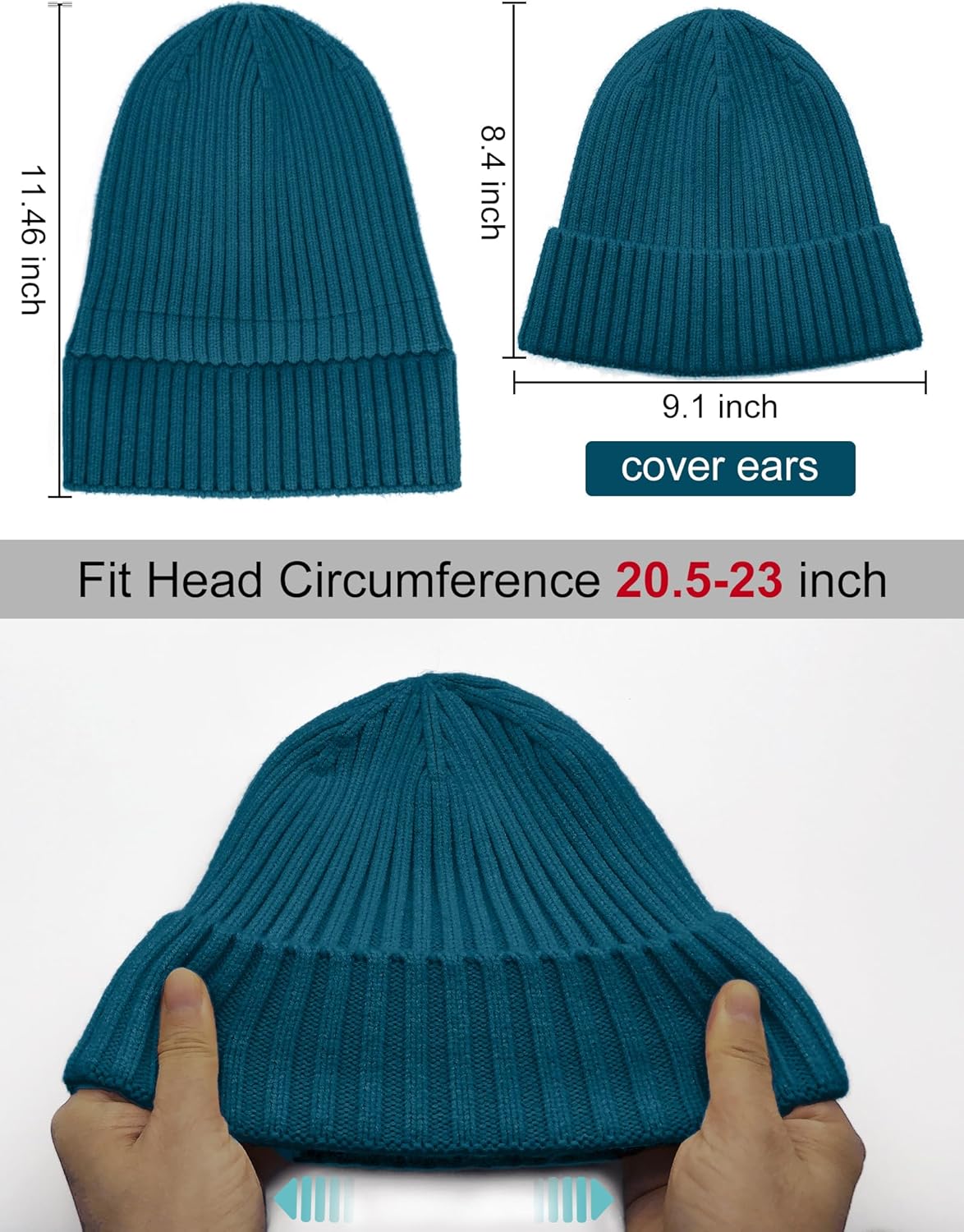 vidsel Satin Lined Wool Beanie Hat for Women Men Winter Cold, Warm Knit Fashion Cuffed Beanie Skull Cap Watch Cap - Image 5