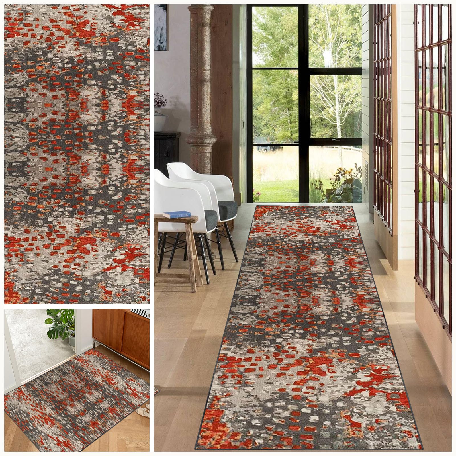EYKWKB Hallway Runner Rug, Non-Slip Rug Runner for Entryway, 50 x 90 cm Short Pile Kitchen Runner Carpet Machine Washable Mat Runner Area Rug for Hallway Entrance Kitchen Laundry Decdor, Stair Carpet