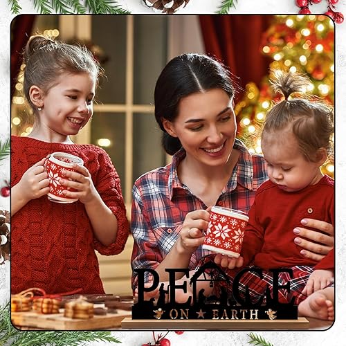 Miniatura 22 de Pinkunn Juegos de Belén de metal para decoraciones de Navidad, belén de metal negro con base de madera para Navidad, hogar, oficina, cocina, mesa